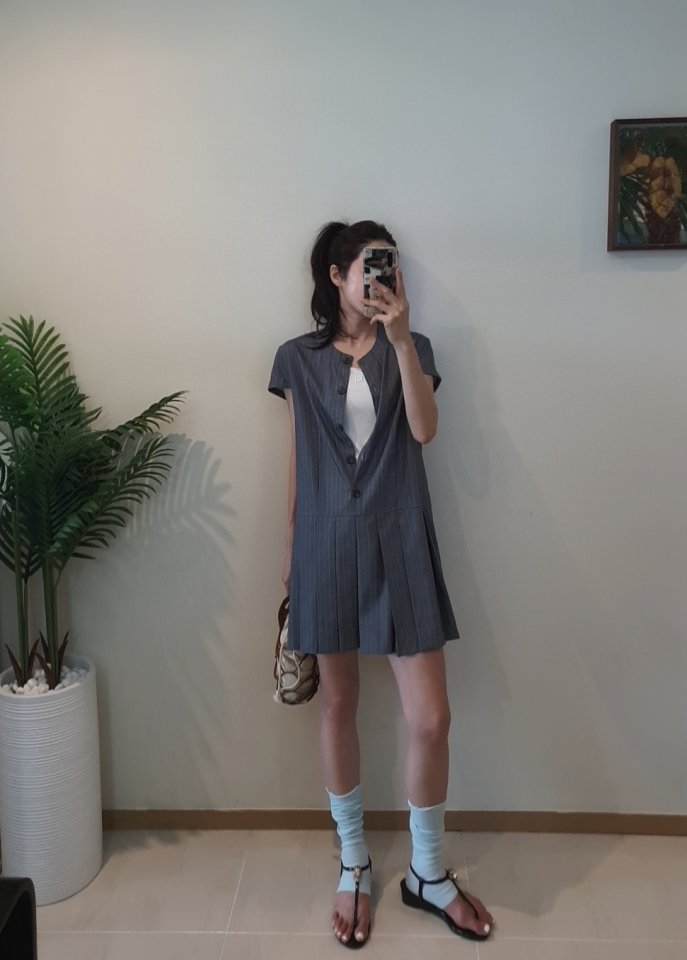 Gentle B - Korean Women Fashion - #momslook - Aespa Pleated One-piece - 5