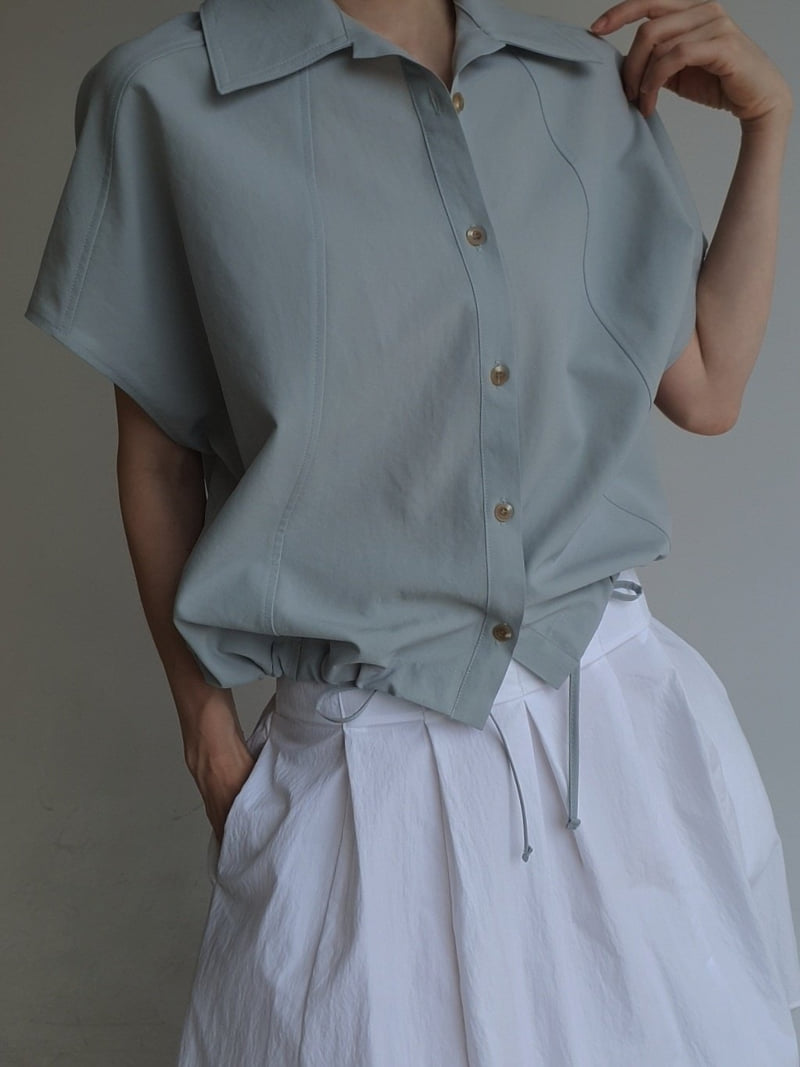 Gentle B - Korean Women Fashion - #momslook - Oversized String Shirt - 12