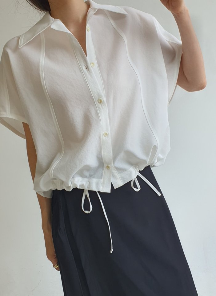 Gentle B - Korean Women Fashion - #momslook - Oversized String Shirt - 6