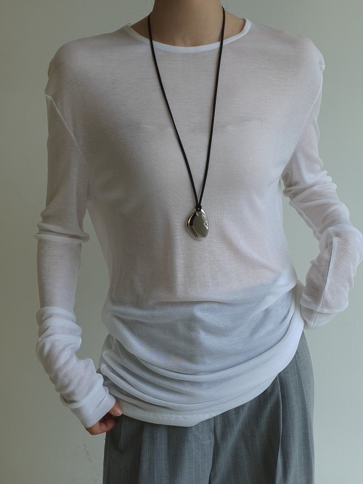 Gentle B - Korean Women Fashion - #womensfashion - Tencel Long Long Tee - 4