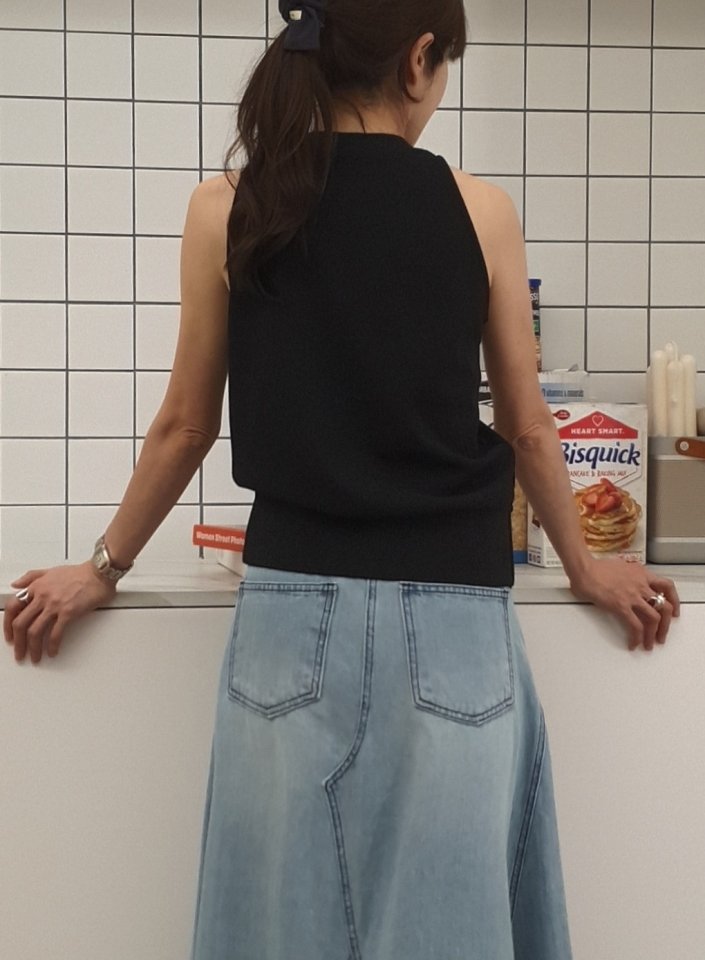 Gentle B - Korean Women Fashion - #momslook - Hole Denim Long Skirt - 8