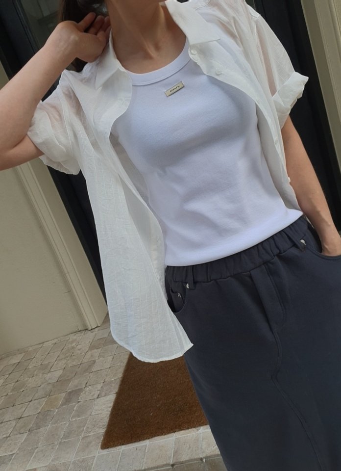 Gentle B - Korean Women Fashion - #shopsmall - Basic Logo Sleeveless Top - 9