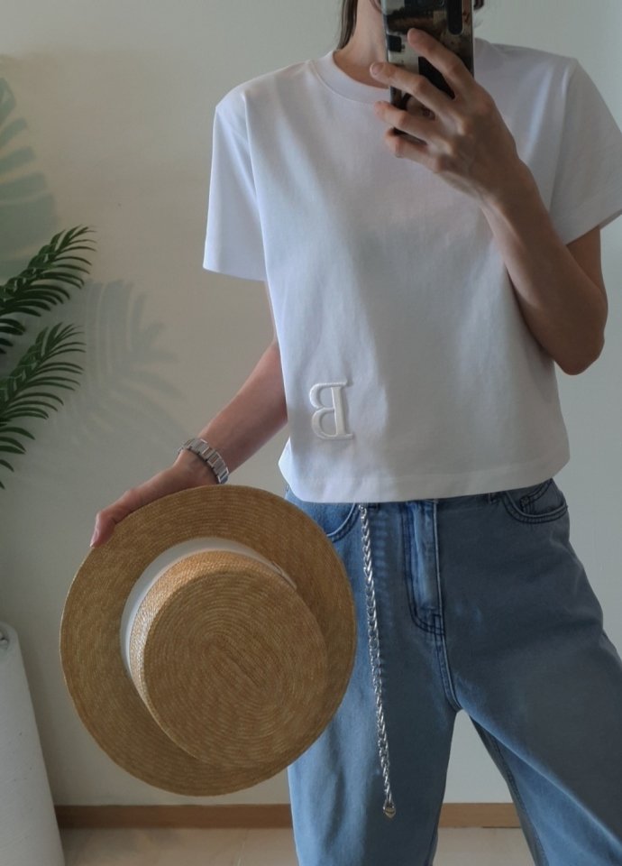 Gentle B - Korean Women Fashion - #shopsmall - Eco Embroidered Tee - 8