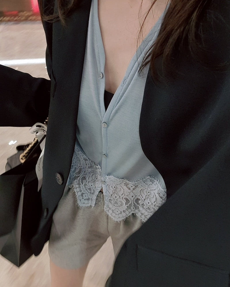 Gentle B - Korean Women Fashion - #womensfashion - Pico Sleeveless Cardigan Set - 10