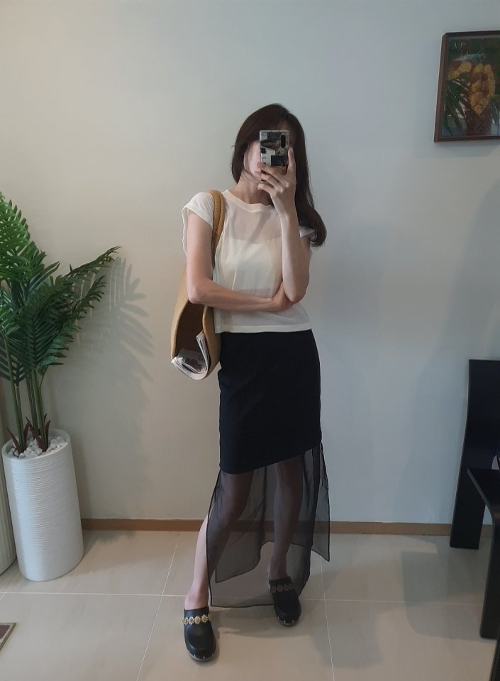 Gentle B - Korean Women Fashion - #womensfashion - Mesh Velvet Tee - 2