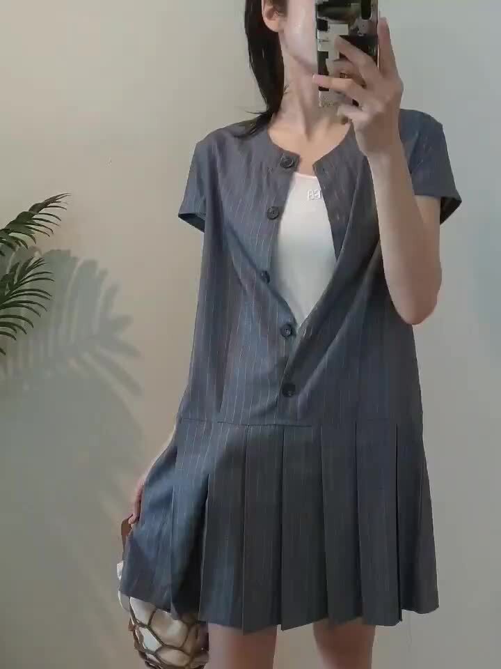Gentle B - Korean Women Fashion - #momslook - Aespa Pleated One-piece - 4