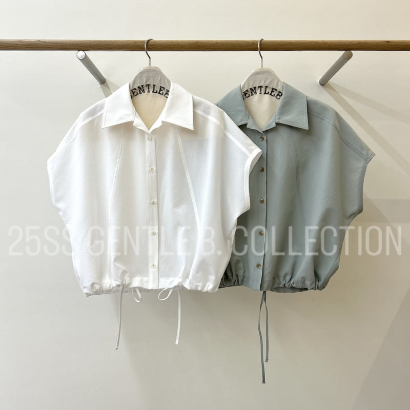Gentle B - Korean Women Fashion - #womensfashion - Oversized String Shirt