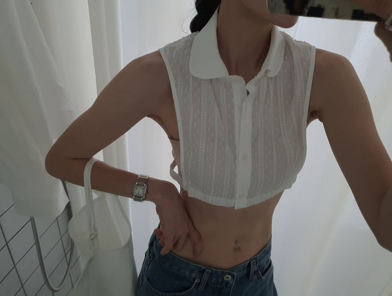 Gentle B - Korean Women Fashion - #womensfashion - Visual Collar Top - 11