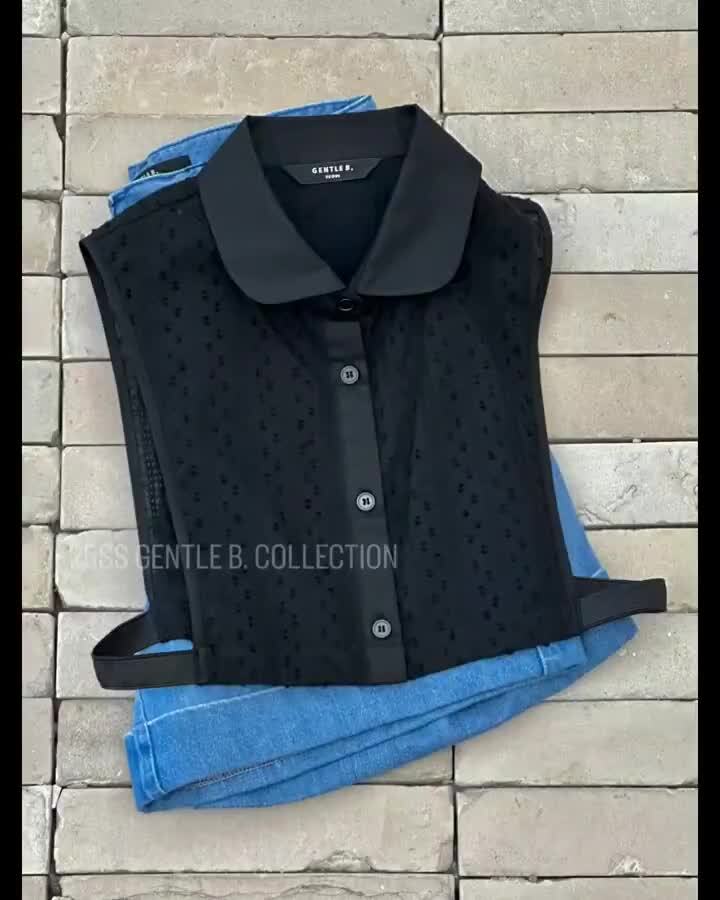Gentle B - Korean Women Fashion - #womensfashion - Visual Collar Top - 3