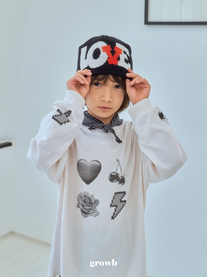Grow B - Korean Children Fashion - #kidzfashiontrend - I Love Beanie - 5