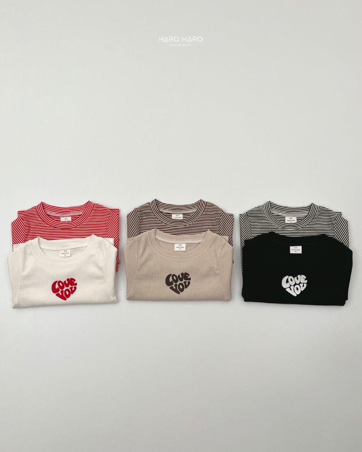 Haro Haro - Korean Children Fashion - #Kfashion4kids - Love You Tee (set of 2) - 9