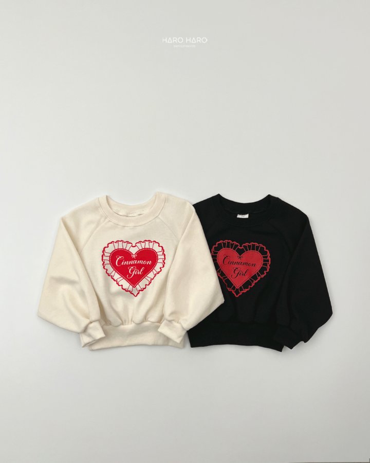 Haro Haro - Korean Children Fashion - #kidzfashiontrend - Heart Ribbon Sweatshirt - 4