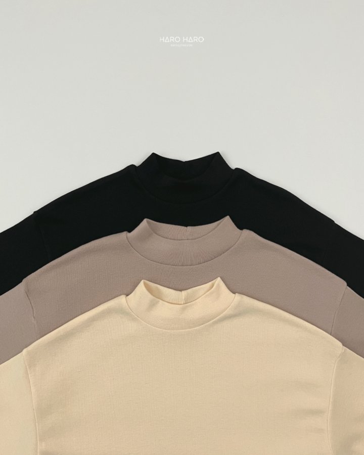 Haro Haro - Korean Children Fashion - #Kfashion4kids - Simple Loose Half Turtleneck Tee - 3