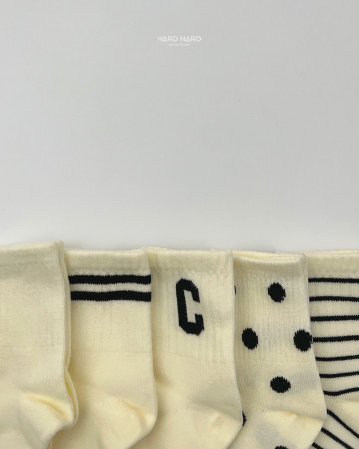 Haro Haro - Korean Children Fashion - #Kfashion4kids - White Socks Set (set of 5) - 3