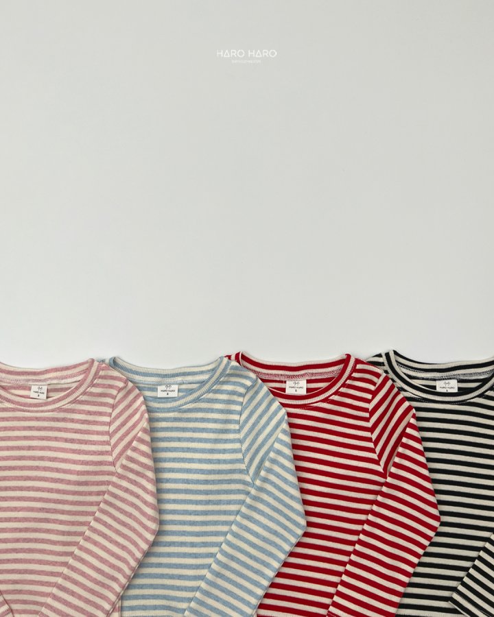 Haro Haro - Korean Children Fashion - #childofig - Sweet Stripe Tee - 5
