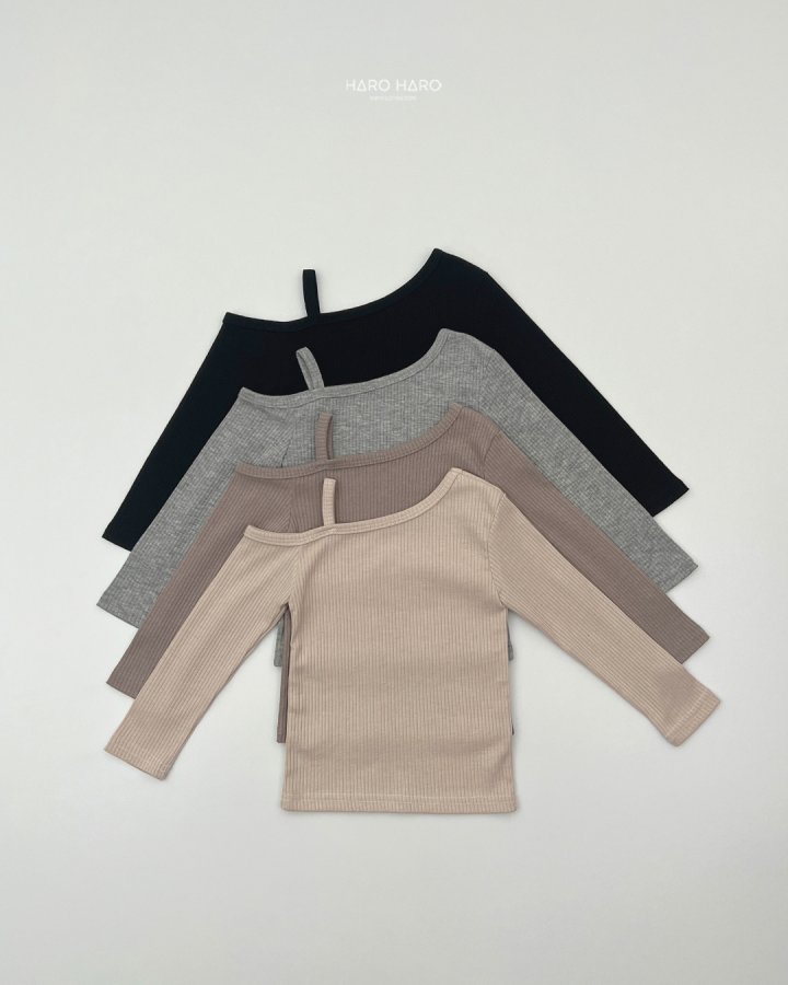 Haro Haro - Korean Children Fashion - #childofig - Unbalanced Off-shoulder Tee - 2