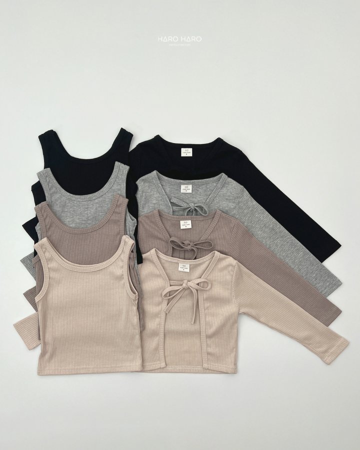Haro Haro - Korean Children Fashion - #childrensboutique - Choco Ribbon Cardigan Set - 2