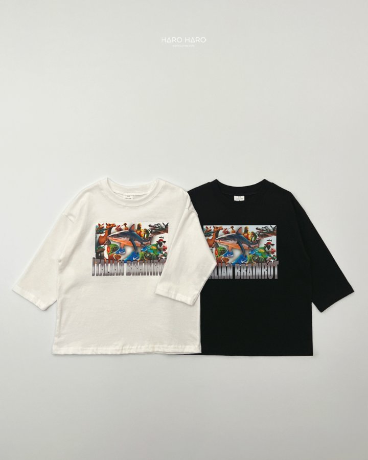 Haro Haro - Korean Children Fashion - #childofig - (Kids) Brain Lot Tee - 4