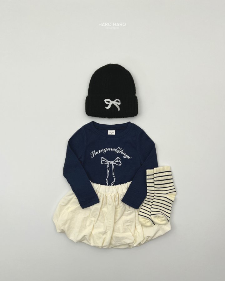 Haro Haro - Korean Children Fashion - #designkidswear - Bling Ribbon Ribbed Tee - 9