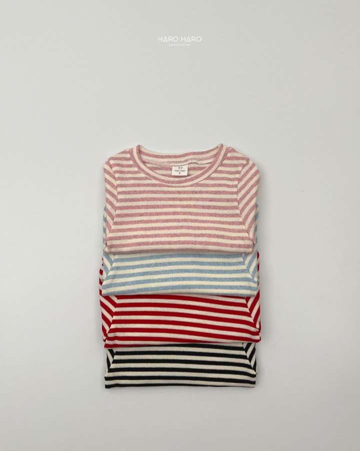 Haro Haro - Korean Children Fashion - #designkidswear - Sweet Stripe Tee - 8