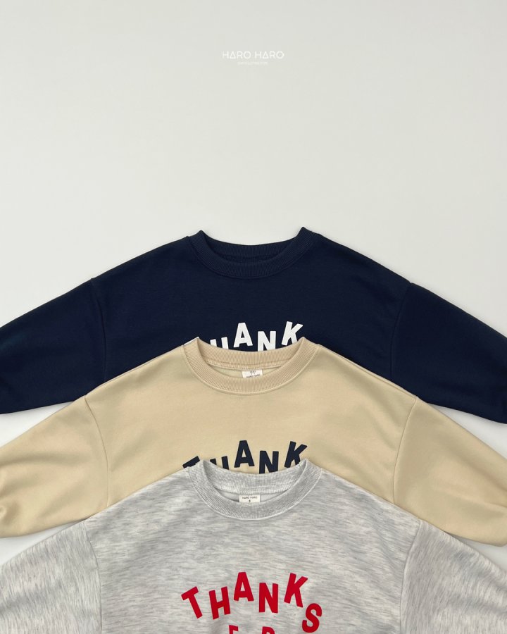Haro Haro - Korean Children Fashion - #designkidswear - (Kids) Thanks Sweatshirt - 3