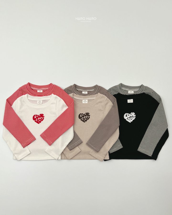 Haro Haro - Korean Children Fashion - #designkidswear - Love You Tee (set of 2) - 4