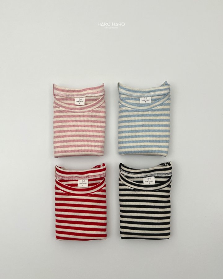 Haro Haro - Korean Children Fashion - #discoveringself - Sweet Stripe Tee - 9