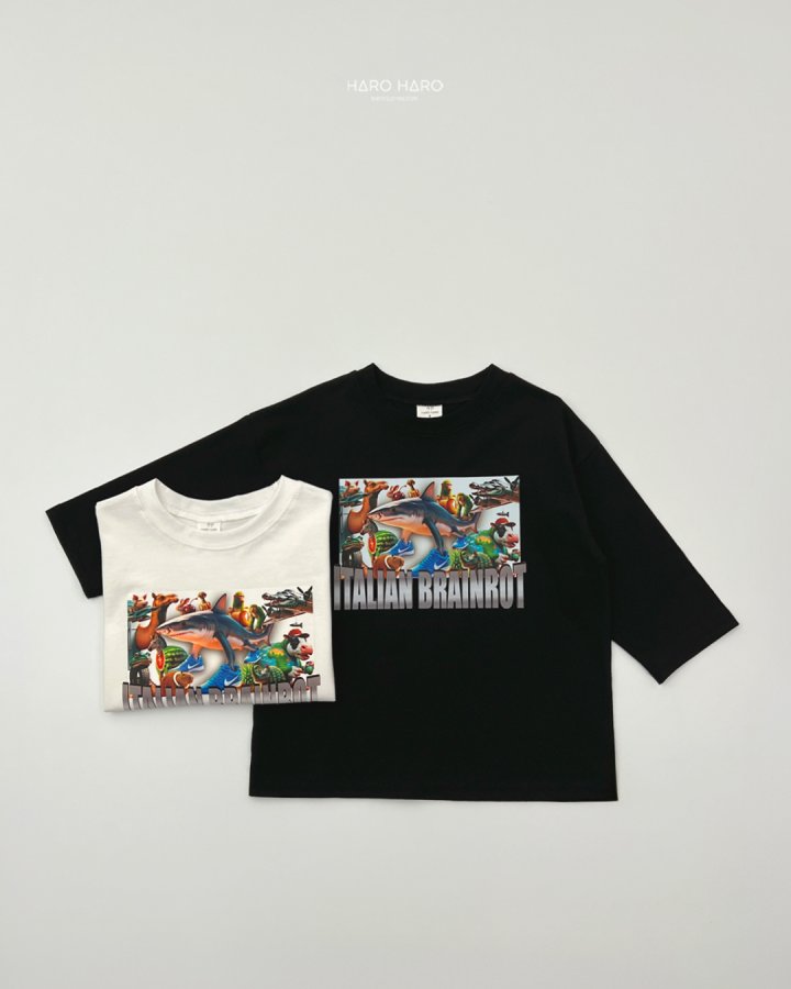 Haro Haro - Korean Children Fashion - #discoveringself - (Kids) Brain Lot Tee - 6