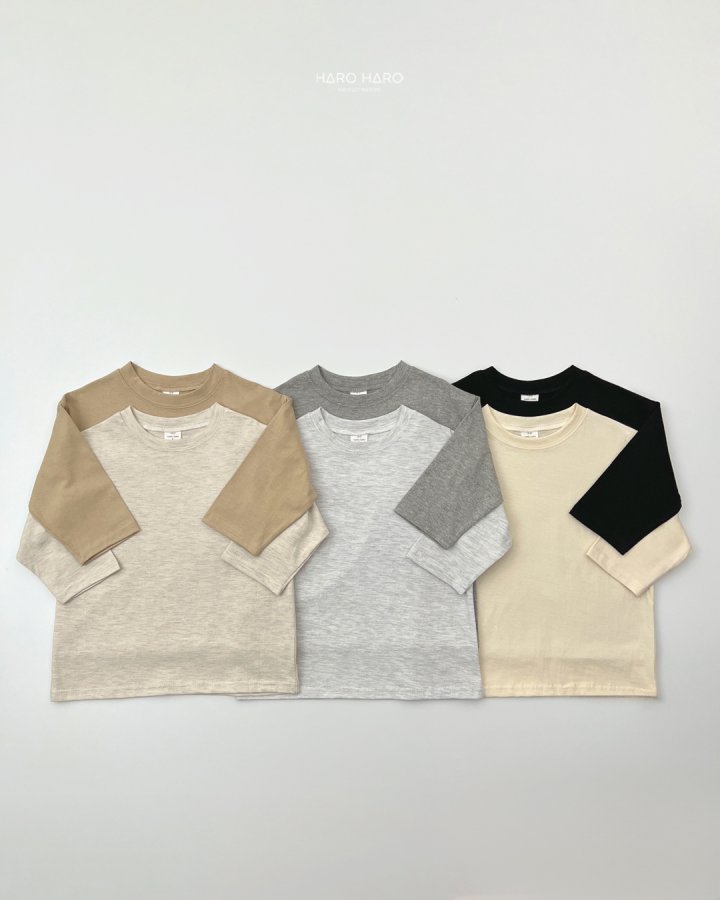 Haro Haro - Korean Children Fashion - #discoveringself - Autumn Loose Tee (set of 2) - 4