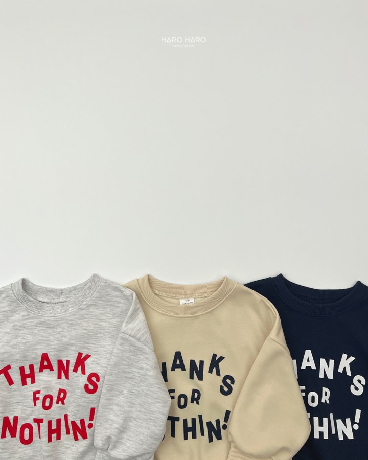 Haro Haro - Korean Children Fashion - #fashionkids - (Kids) Thanks Sweatshirt - 5