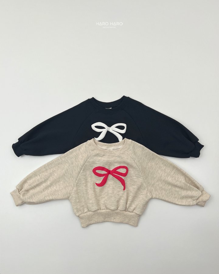 Haro Haro - Korean Children Fashion - #kidsshorts - Fluffy Ribbon Sweatshirt - 2