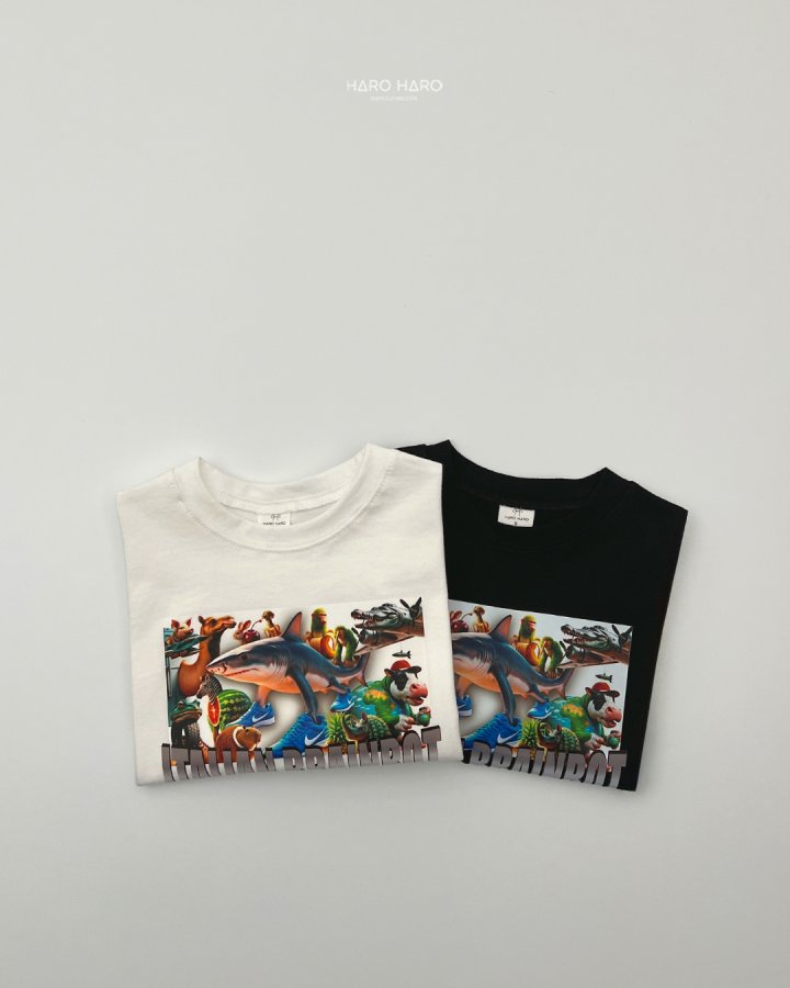 Haro Haro - Korean Children Fashion - #kidsshorts - (Kids) Brain Lot Tee - 8