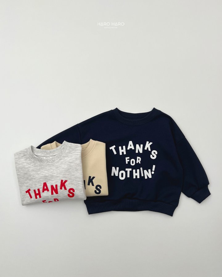 Haro Haro - Korean Children Fashion - #kidsshorts - (Kids) Thanks Sweatshirt - 6