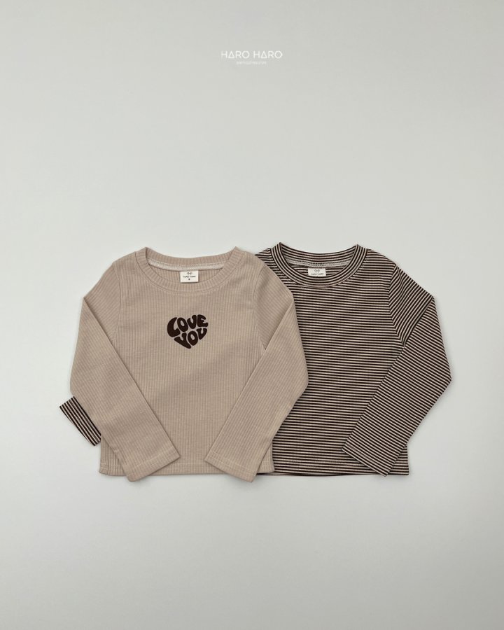 Haro Haro - Korean Children Fashion - #kidsstore - Love You Tee (set of 2) - 7