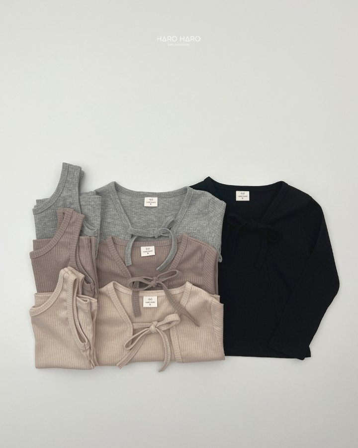 Haro Haro - Korean Children Fashion - #kidsstore - Choco Ribbon Cardigan Set - 7