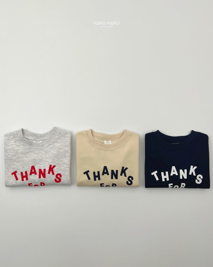 Haro Haro - Korean Children Fashion - #kidsstore - (Kids) Thanks Sweatshirt - 7