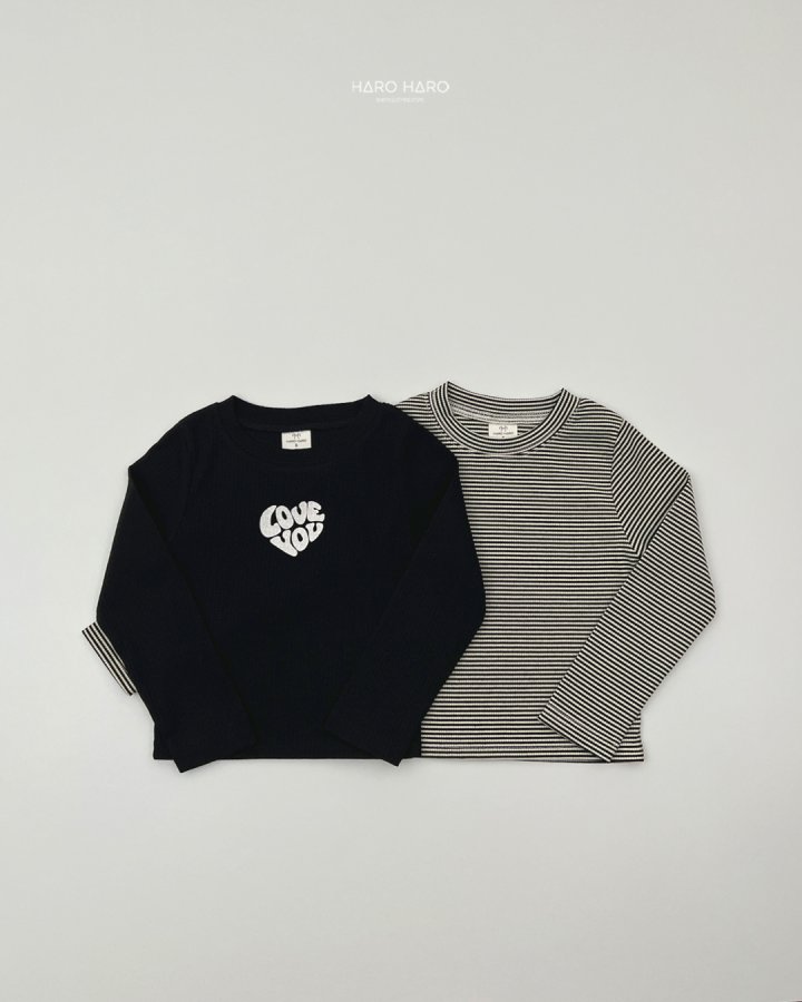 Haro Haro - Korean Children Fashion - #kidzfashiontrend - Love You Tee (set of 2) - 8