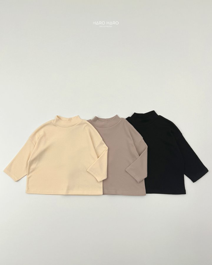 Haro Haro - Korean Children Fashion - #Kfashion4kids - Simple Loose Half Turtleneck Tee - 4