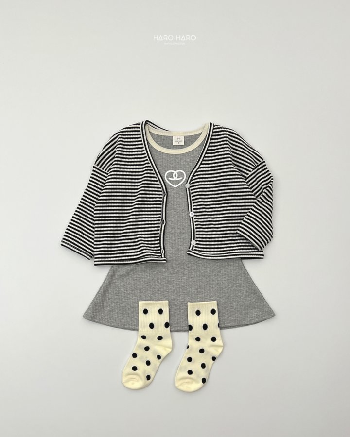 Haro Haro - Korean Children Fashion - #littlefashionista - Milk Stripe V-neck Cardigan - 11