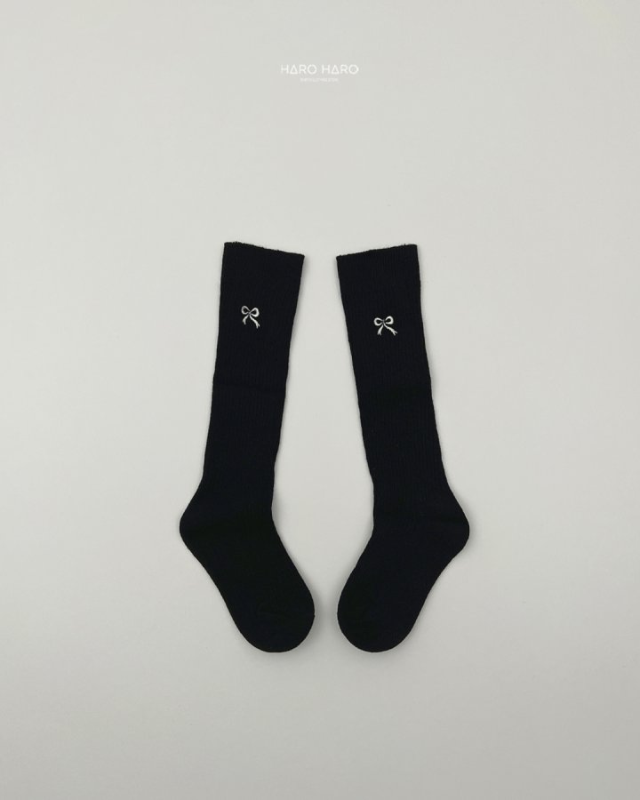 Haro Haro - Korean Children Fashion - #littlefashionista - Ribbon Embroidered Knee Socks - 8