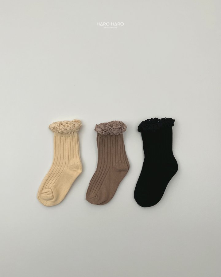 Haro Haro - Korean Children Fashion - #littlefashionista - Ange Lace Socks - 7