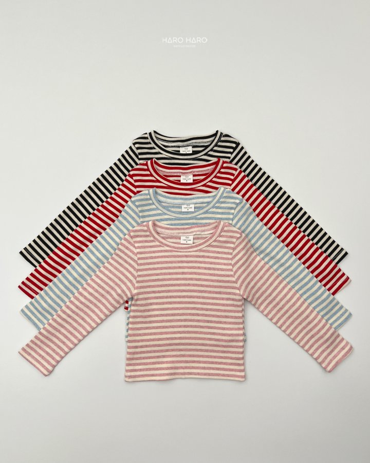 Haro Haro - Korean Children Fashion - #magicofchildhood - Sweet Stripe Tee - 2