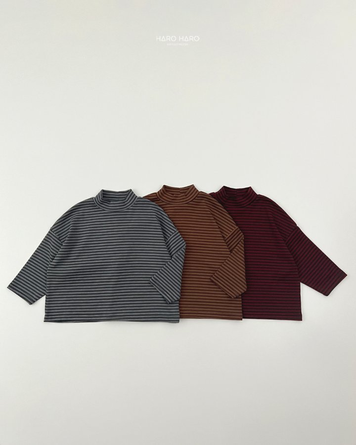Haro Haro - Korean Children Fashion - #littlefashionista - Edge Loose Half Turtleneck Tee - 4