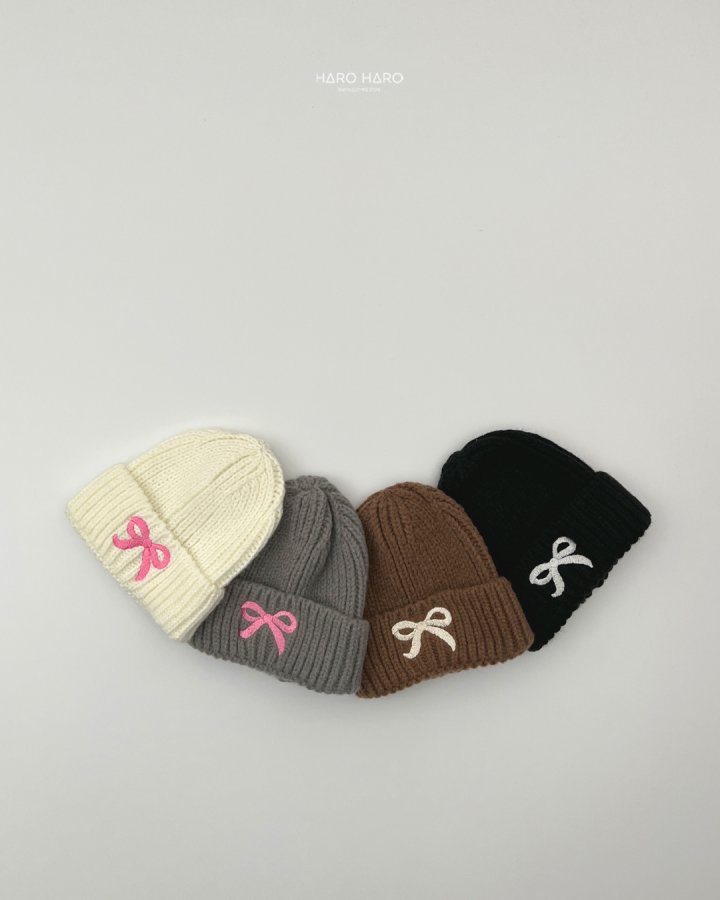 Haro Haro - Korean Children Fashion - #littlefashionista - Cute Ribbon Beanie - 4