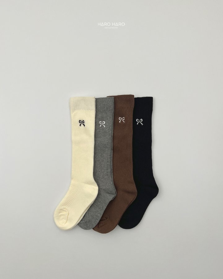 Haro Haro - Korean Children Fashion - #magicofchildhood - Ribbon Embroidered Knee Socks - 9