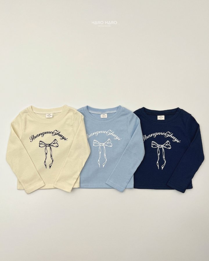 Haro Haro - Korean Children Fashion - #magicofchildhood - Bling Ribbon Ribbed Tee - 4