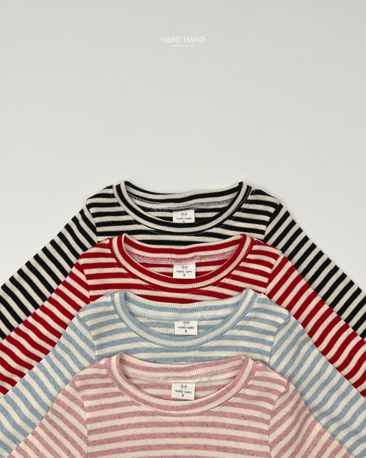 Haro Haro - Korean Children Fashion - #minifashionista - Sweet Stripe Tee - 3