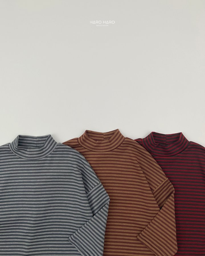 Haro Haro - Korean Children Fashion - #minifashionista - Edge Loose Half Turtleneck Tee - 5