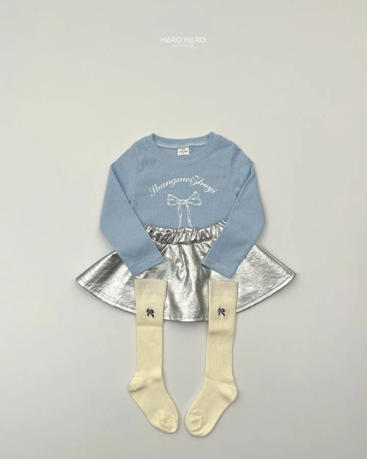 Haro Haro - Korean Children Fashion - #minifashionista - Ribbon Embroidered Knee Socks - 10
