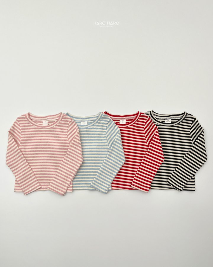 Haro Haro - Korean Children Fashion - #minifashionista - Sweet Stripe Tee - 4